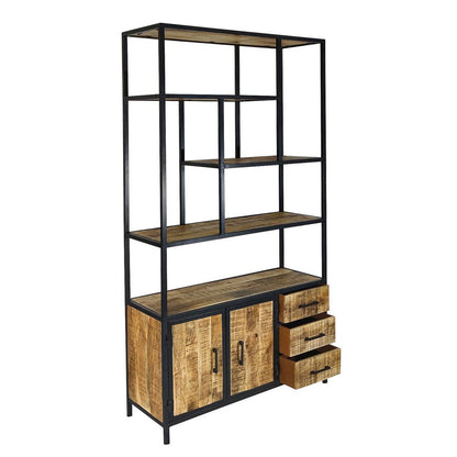 Staande Boekenkast Liverpool Metalen Frame 98x190x36cm