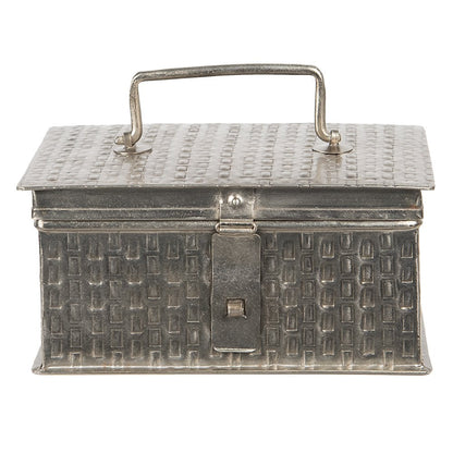 Metalen opbergdoosje 21x14x11 cm zilver
