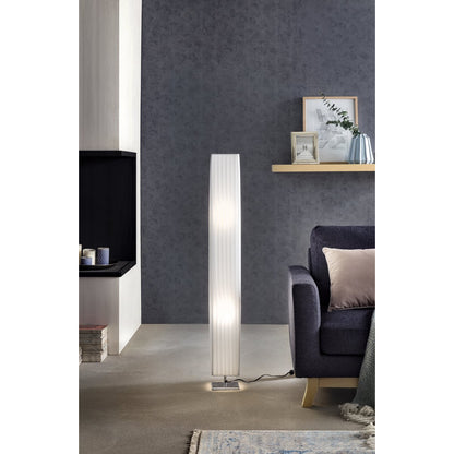 Vloerlamp 120 cm vierkant wit, chroom