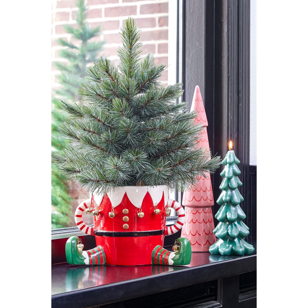 Kerst bloempot binnen Funny Rood