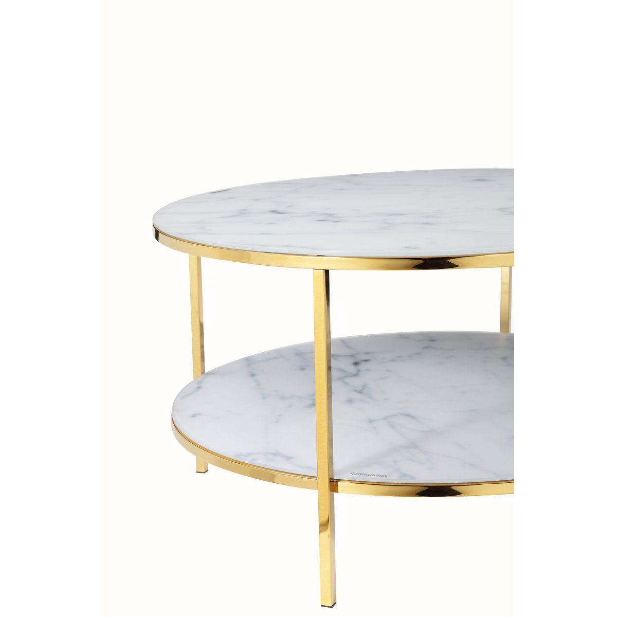 Coffee table with 2 shelves Ø 80 cm