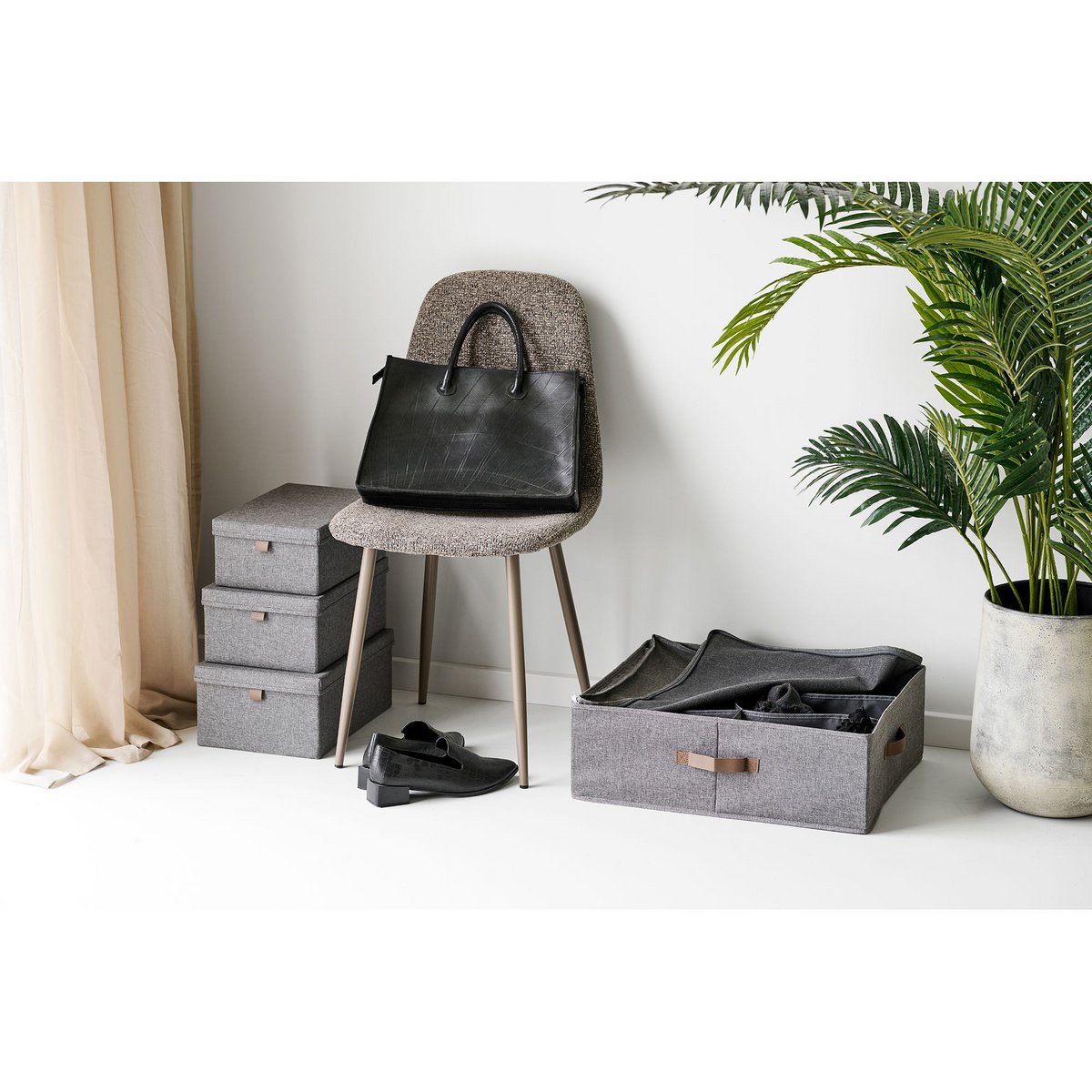 Organizer textiel donkergrijs 56x47x18 cm