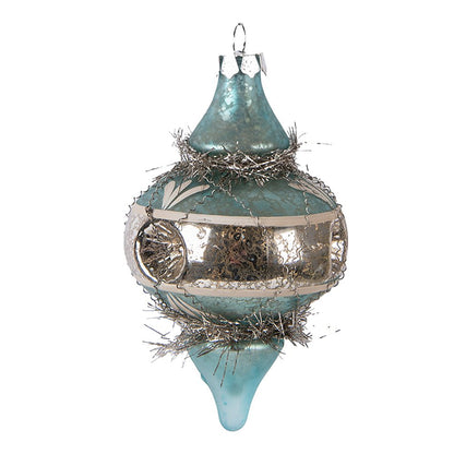 Kerstbal Ø 7x13 cm Blauw Glas