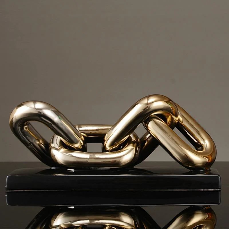 Keramiek sculptuur goud zwart 28,5x18 cm