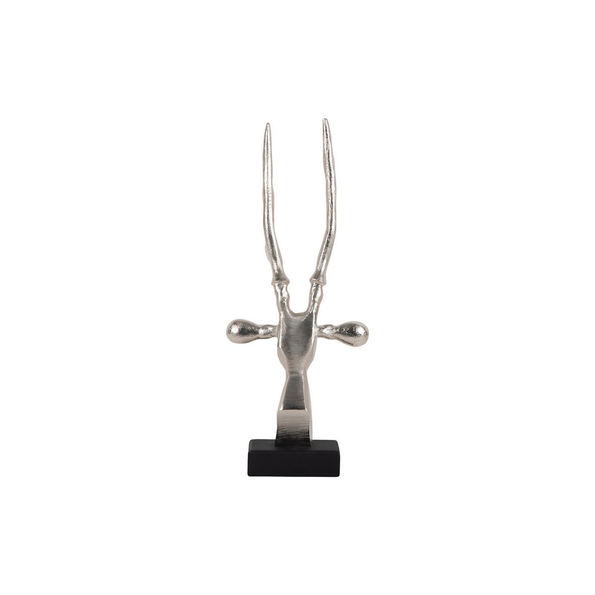 Standbeeld rendierhoofd aluminium zilver 34 cm