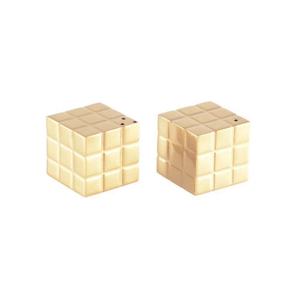 Salt shaker and pepper Rubik's Cube gold 3x3x3cm