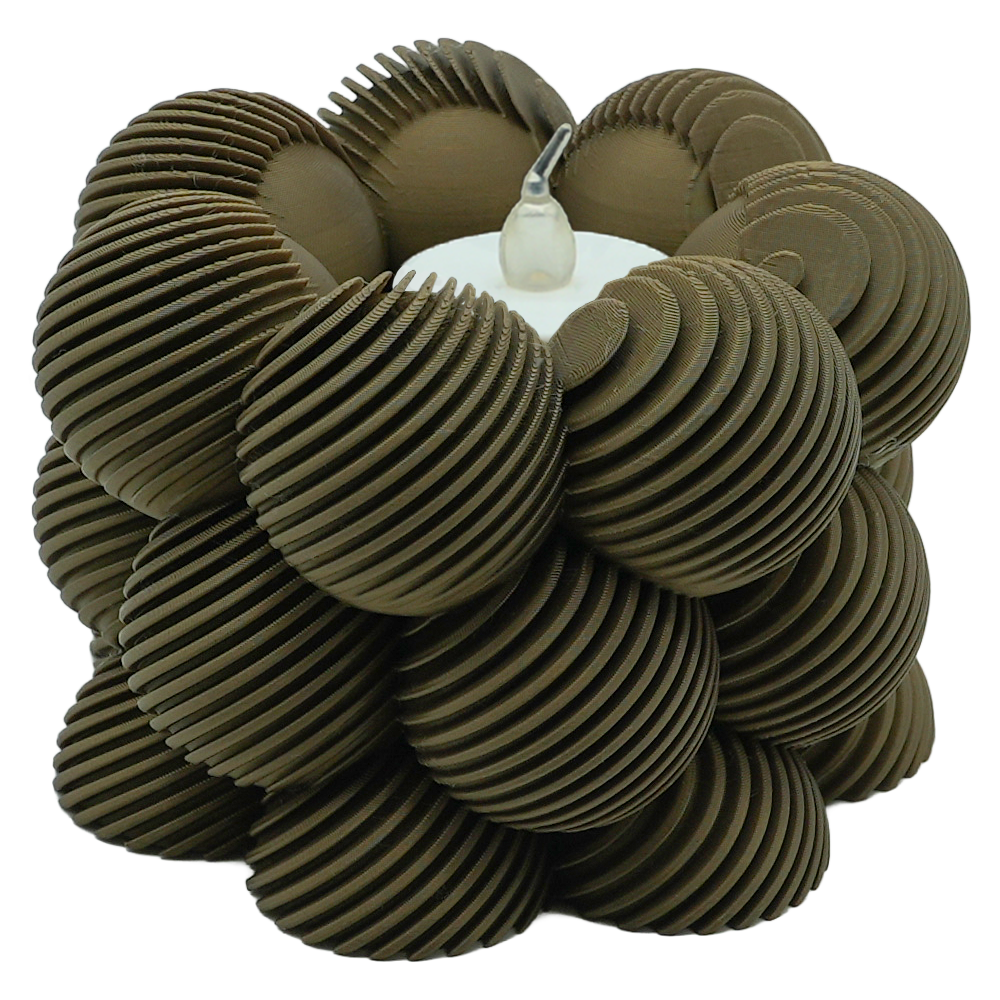 LED Tealight Holder Bubble Slanted Striped - 3D Printed - Sustainable PLA - Suitable for LED Tealights
