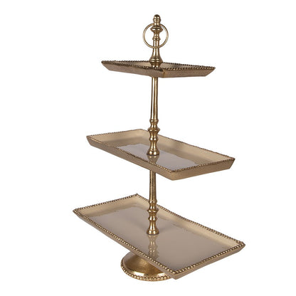 Etagère 3 laags 34x17x50 cm Beige Aluminium
