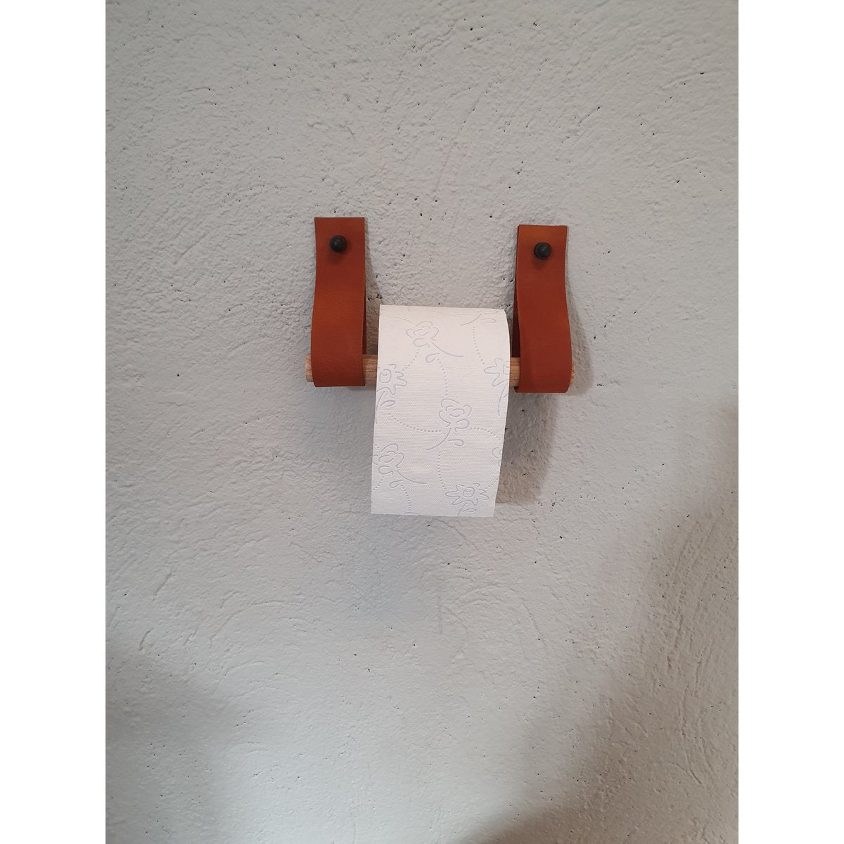 Toiletrolhouder leer cognac