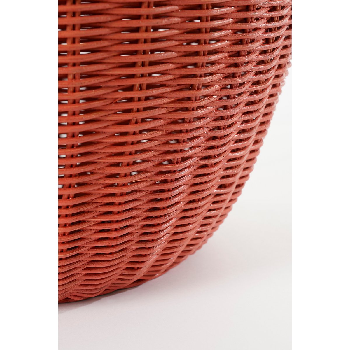 Opbergmand rotan appelvormig rood set van 2