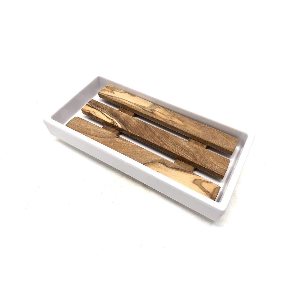 Zeepbakje 15,5x7,5x3 cm melamine olijfhout