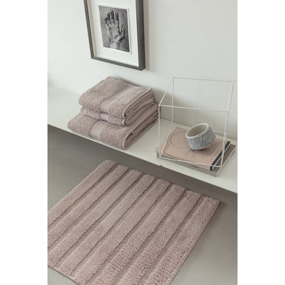 Badmat 60x100 cm katoen roze antislip