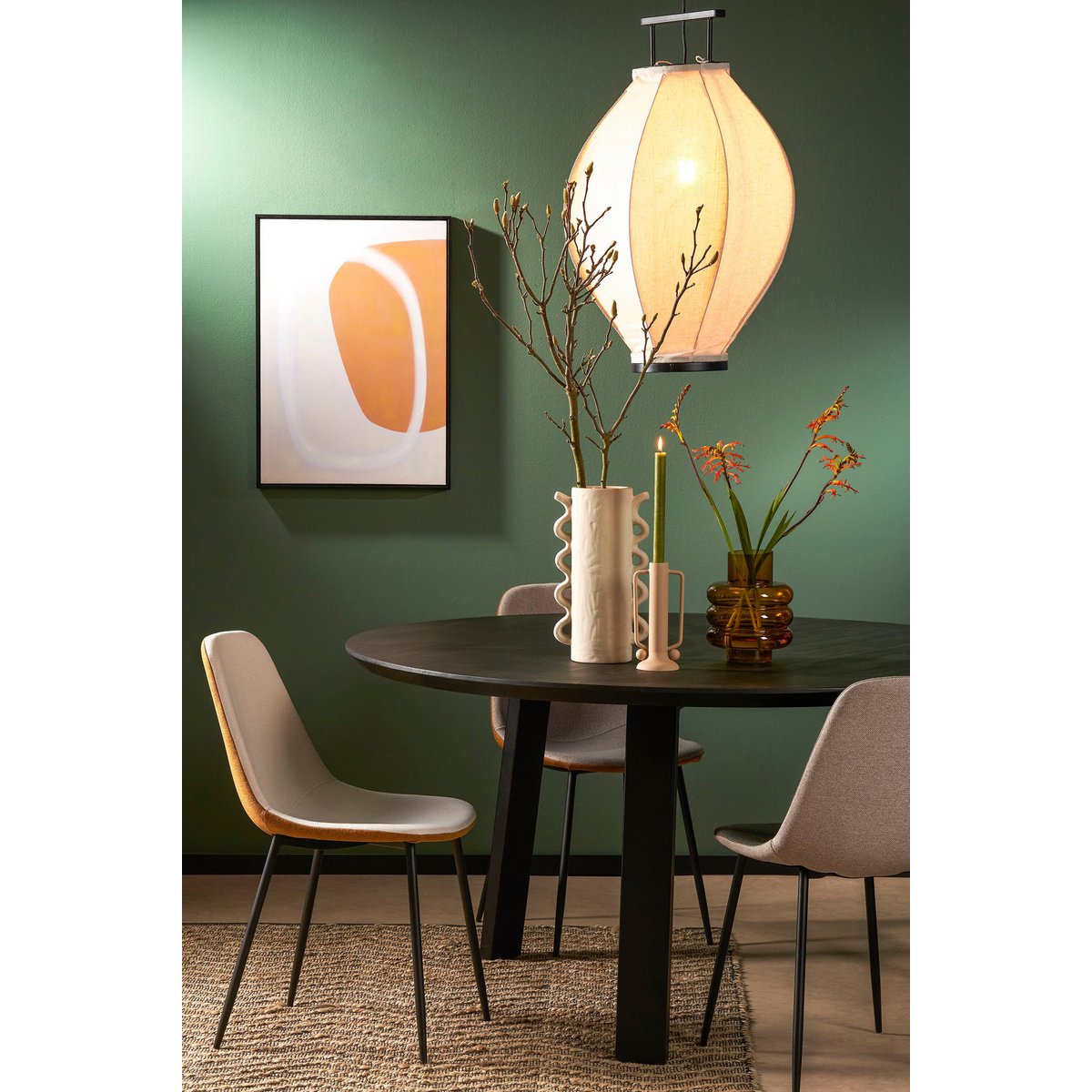 Eetkamerstoel Tallos off-white oker 43x53x82 cm