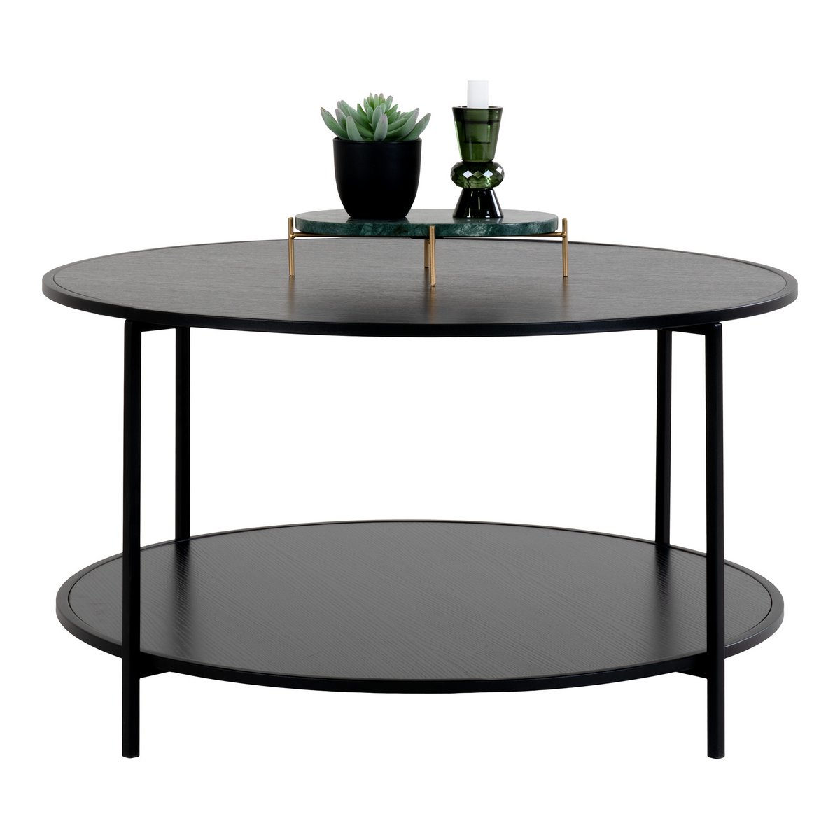 Salontafel rond zwart staal ø80x45 cm