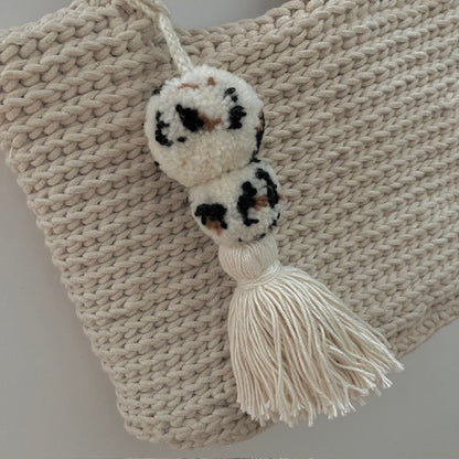 Luna tas hanger luipaard wol katoen