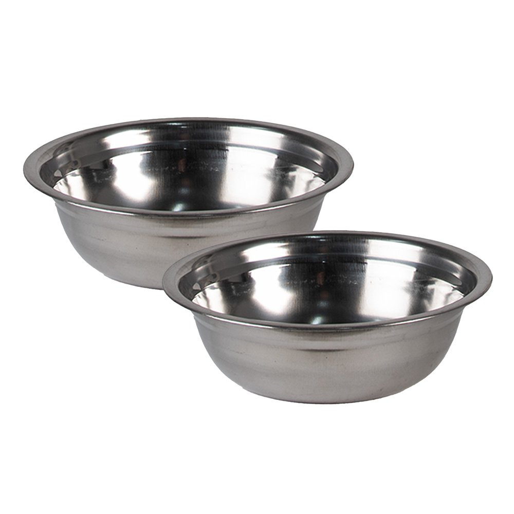 Honden voerbak 2x500 ml bruin hout
