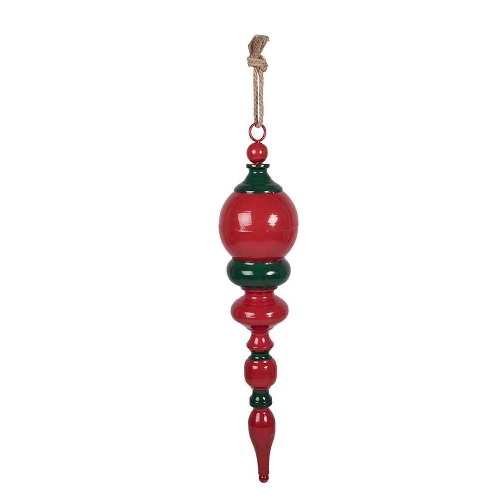 Kersthanger 70x14 cm metaal rood groen