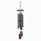 Windgong 120 cm zwart aluminium rubberhout