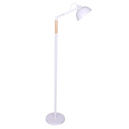 Vloerlamp metaal hout wit 149 cm