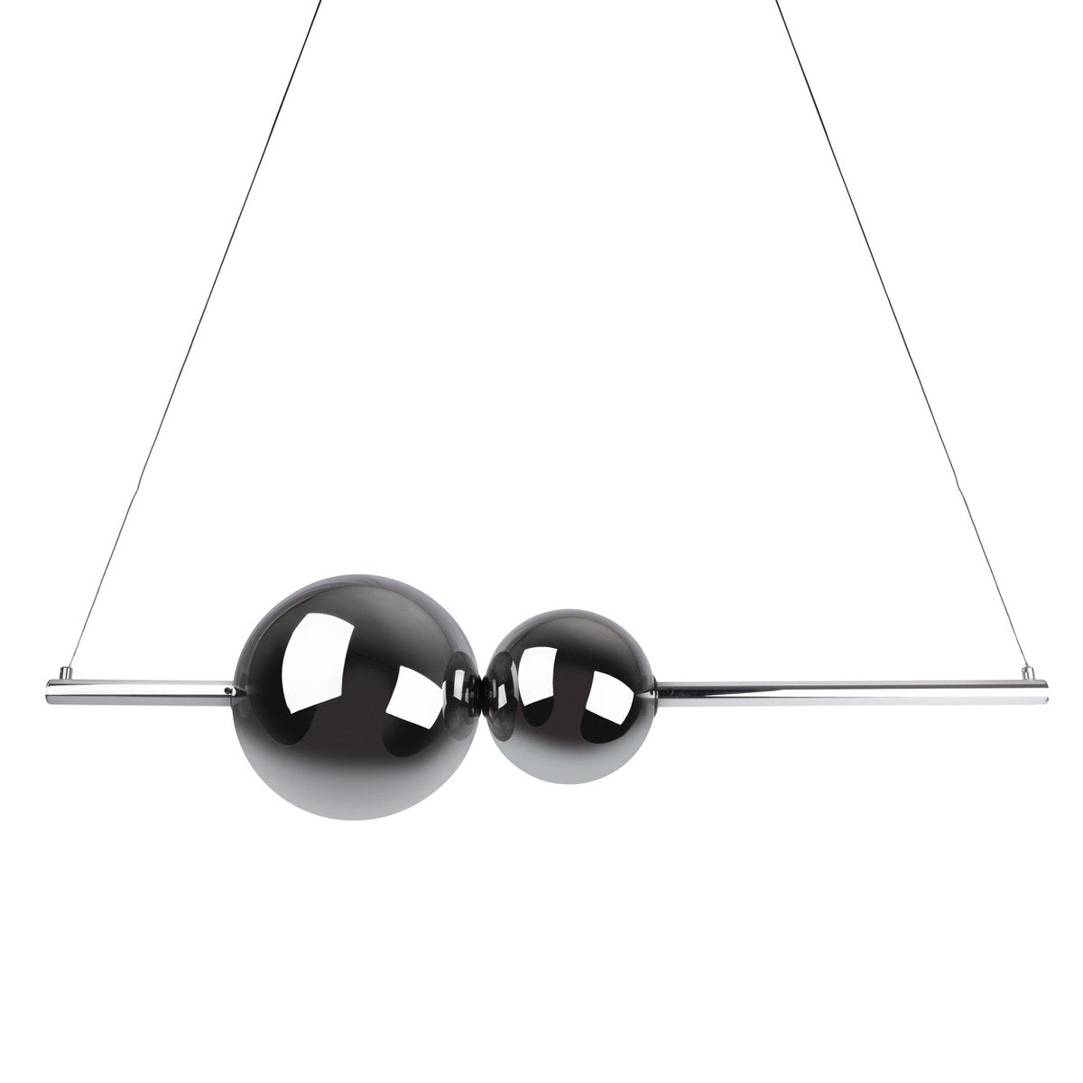 LED hanglamp NOVA chroom rookglas