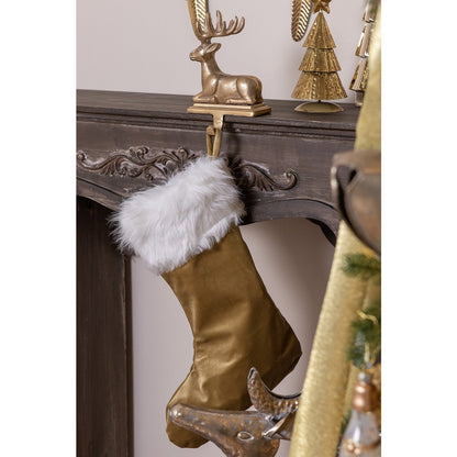 Kerstsok decoratie 30x1x45 cm bruin beige