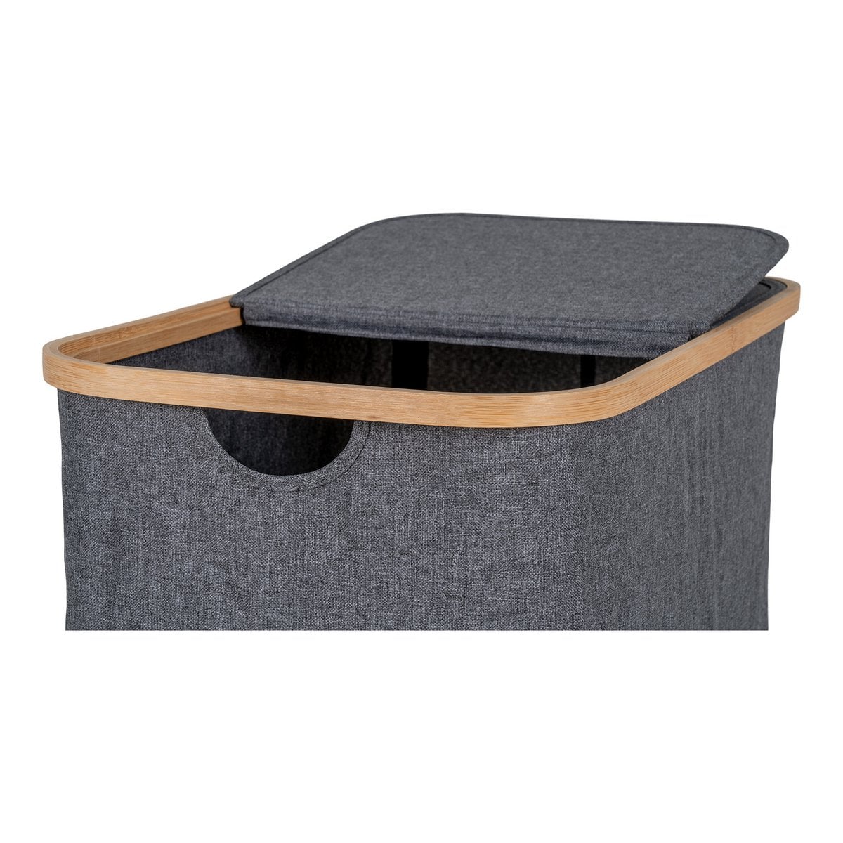 Wasmand 54x33x54 cm donkergrijs bamboe