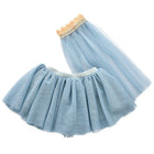 Poppenrok met sluier blauw 45cm
