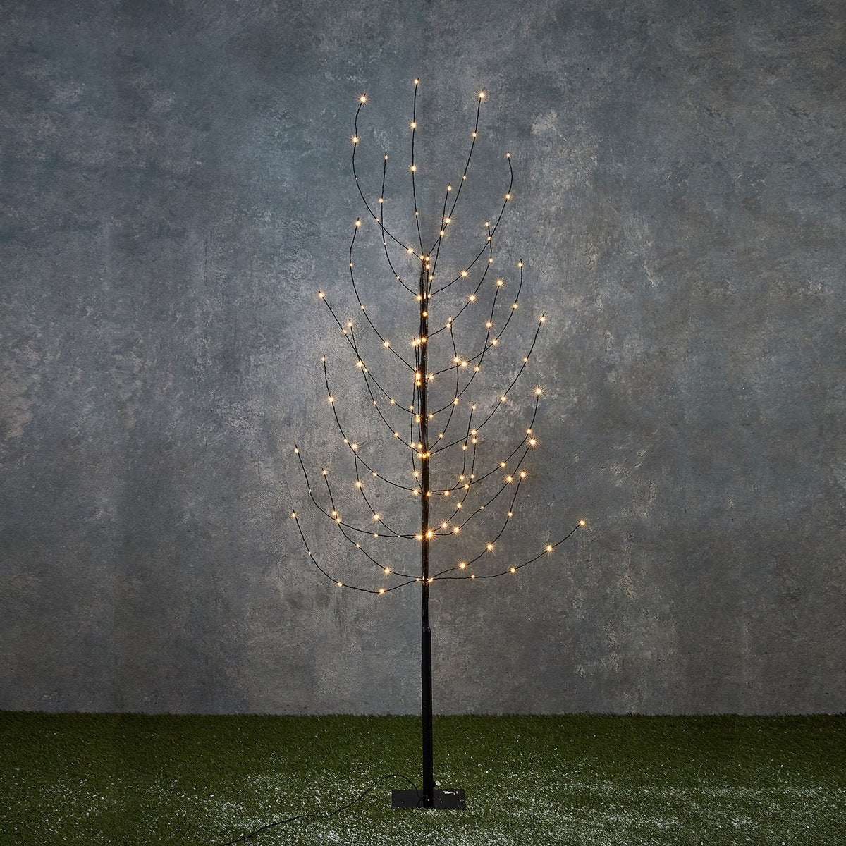 Verlichte boom 150 cm metaal zwart