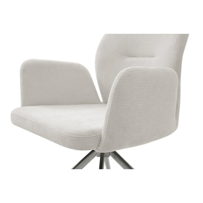 Armchair with 180° swivel function cream, seat with pocket spring core