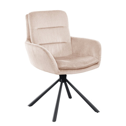 Fauteuil corduroy look beige 60x64x89 cm