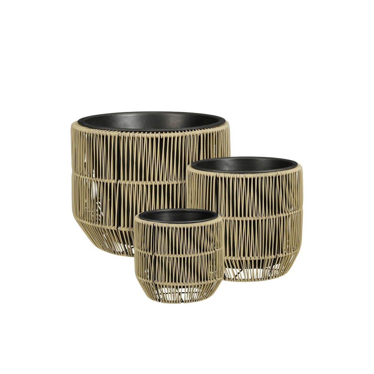 Bloempot set groen 3 stuks Ø22-36 cm plastic