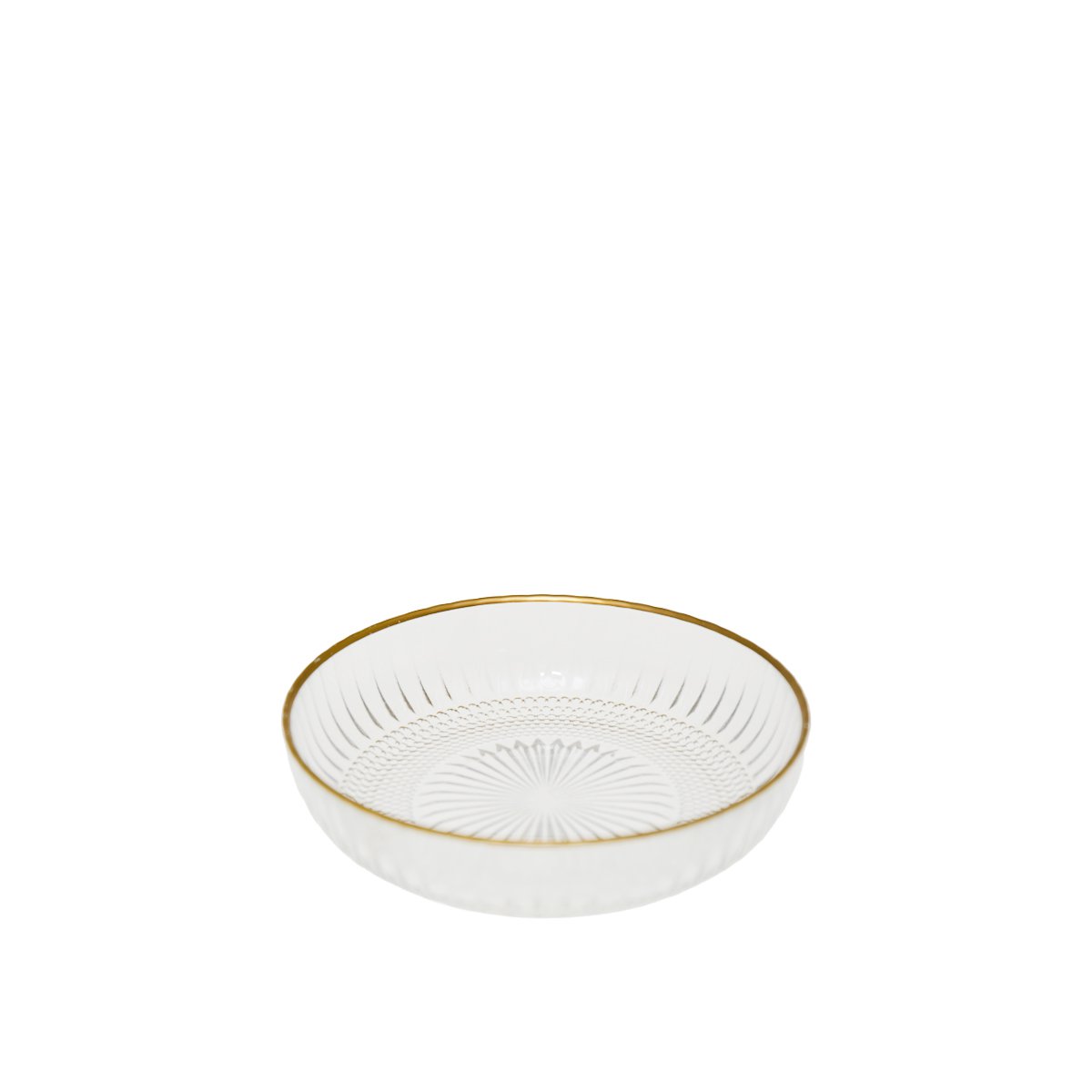 Cup 14x14x3 cm glas transparant goud