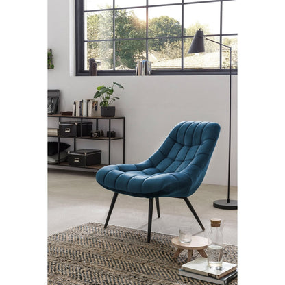 Fauteuil XXL blauw velours