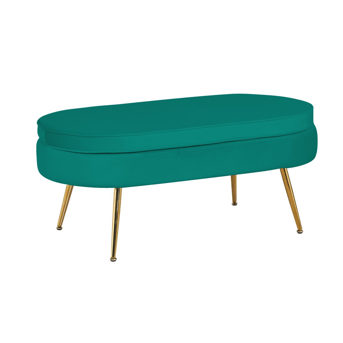 Poef ovaal fluweel groen 99x44x40 cm