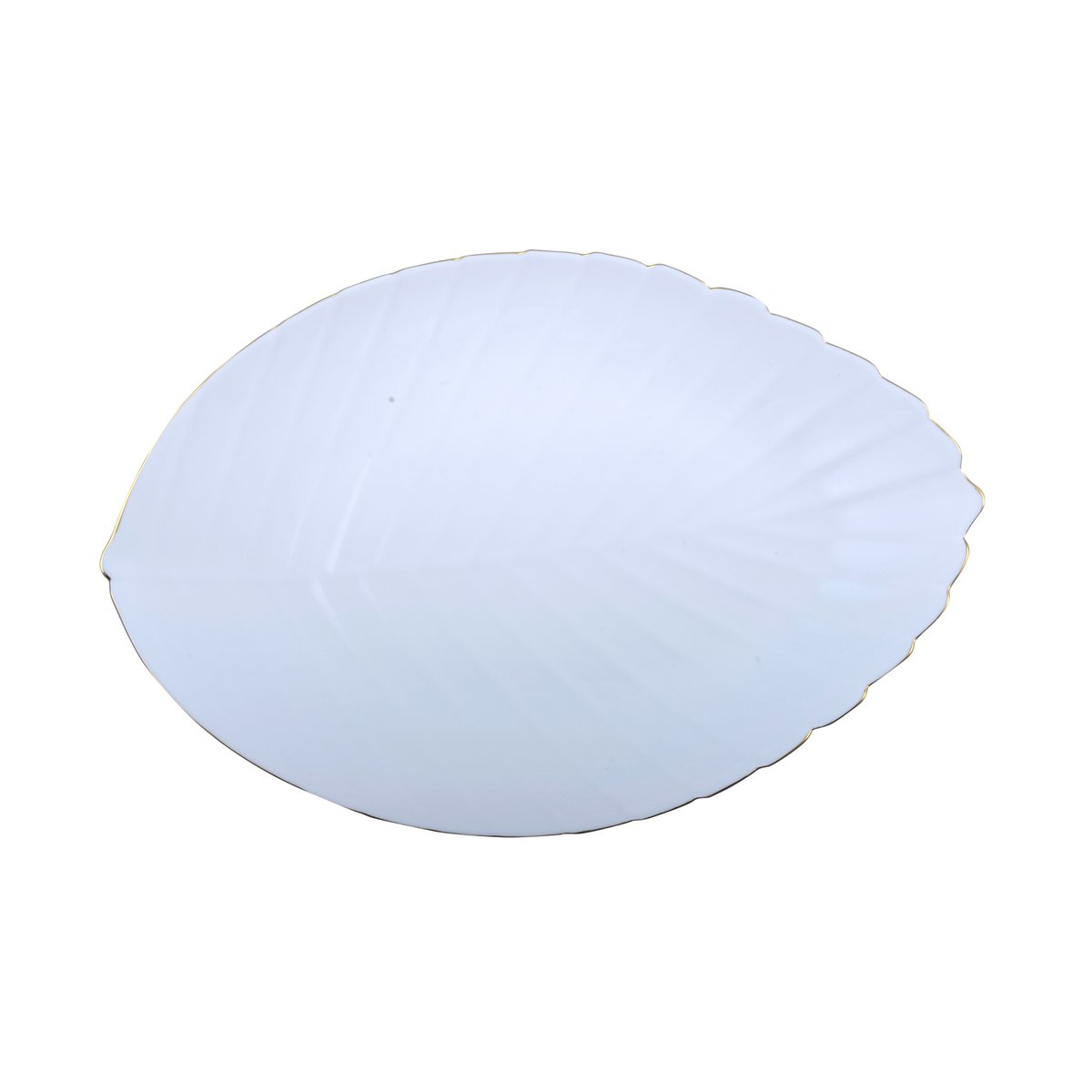 Presentatieplaat ovaal 37 cm wit glas