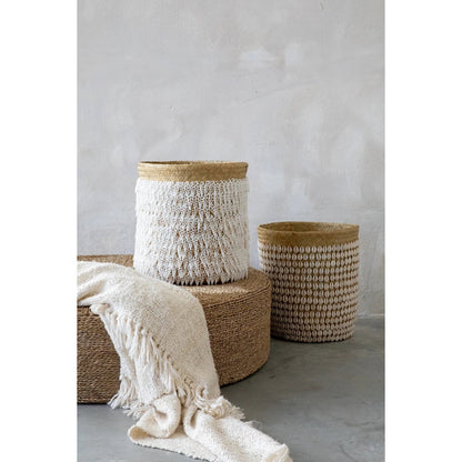 Pandan mand schelpen handgemaakt