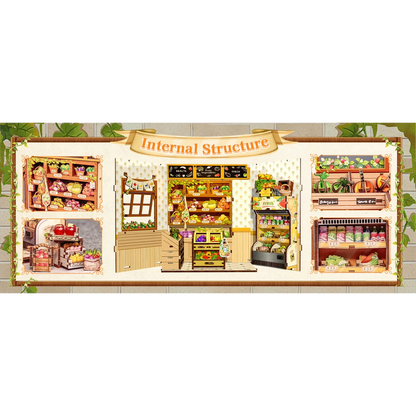 Cutebee, 3D DIY huisje, The Green Grocery, CWGC213, 16,2x15,8x20,6cm