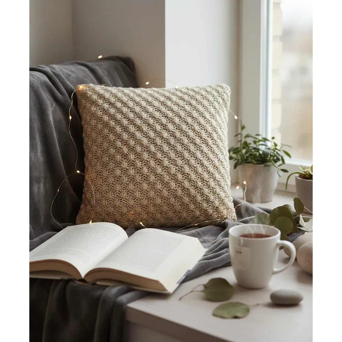 Kussenhoes 45x45 cm katoen khaki naturel