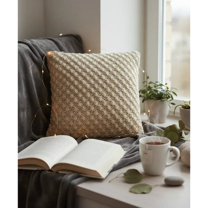 Kussenhoes 45x45 cm katoen khaki naturel