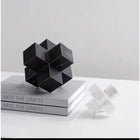 Light Luxury Modern Marble Cross Black Large 15 cm Elegant