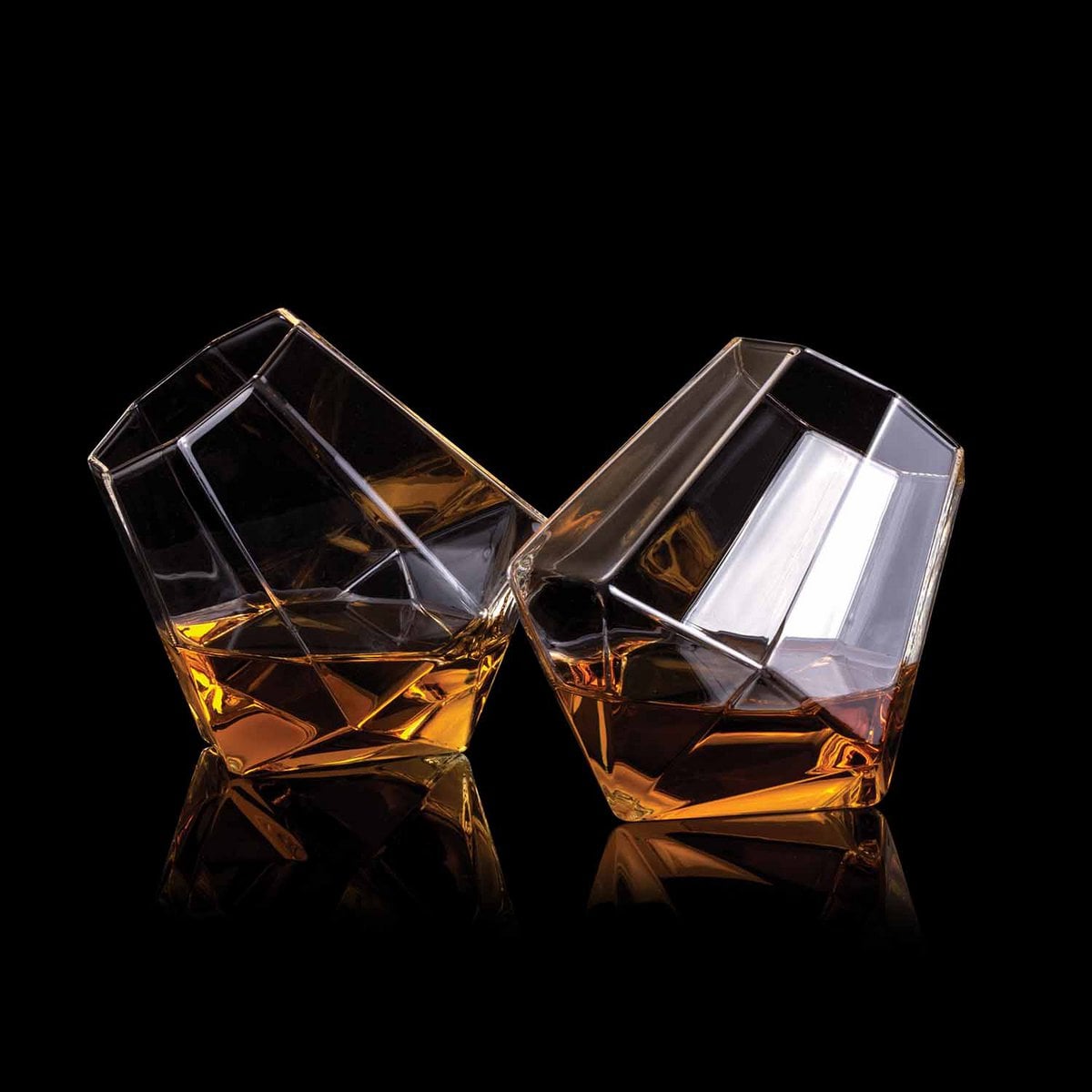 Whiskey glazen diamantvormig set van 2 borosilicaatglas