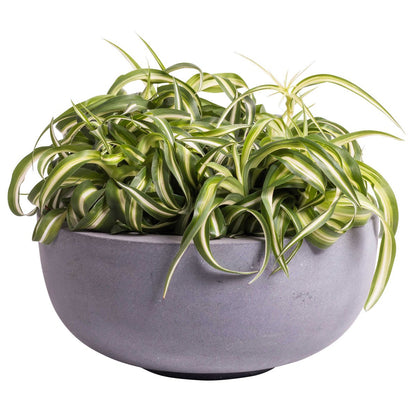 Plantenpot set van 2 grijs polyester 33x15 cm