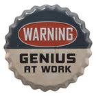 Text board Ø 13 cm Beige Grey Iron Wall Sign