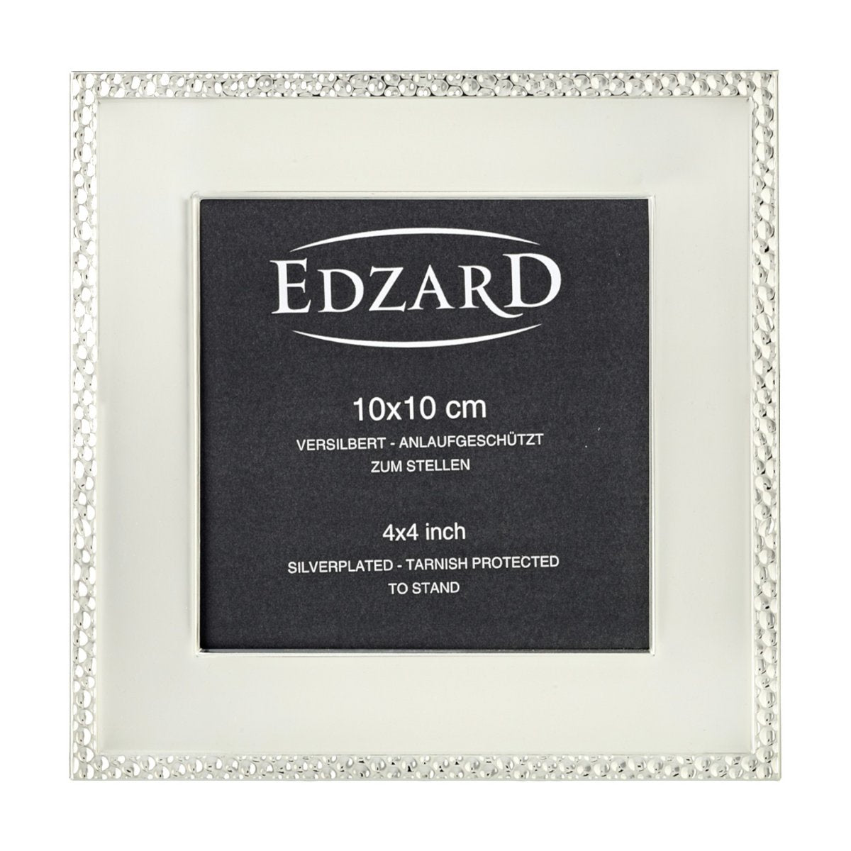 Fotolijst 10x10 cm staal zilver gehamerd
