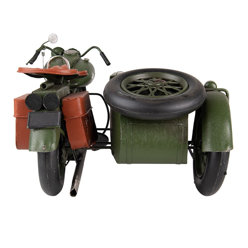 Miniatuur motor decoratie 38x26x18 cm groen ijzer