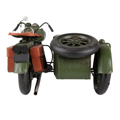 Miniatuur motor decoratie 38x26x18 cm groen ijzer