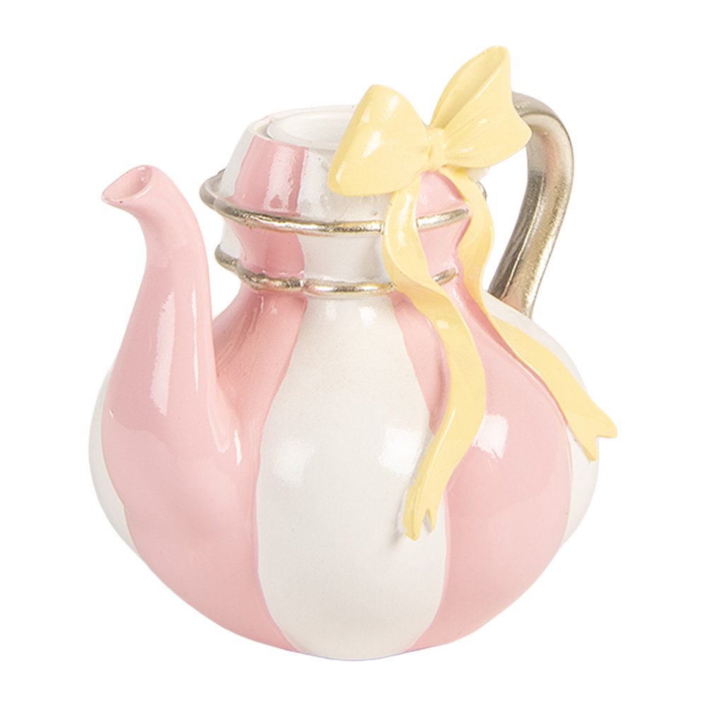 Candle Holder Teapot 13x10x11 cm Pink Plastic