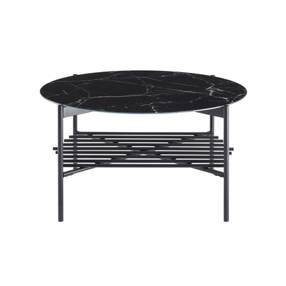 Salontafel rond Ø 84 cm zwart metaal