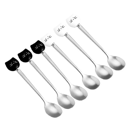 Kattenlepels metaal 14 cm set van 6