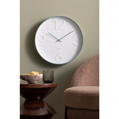 Wandklok 40 cm blauw plastic